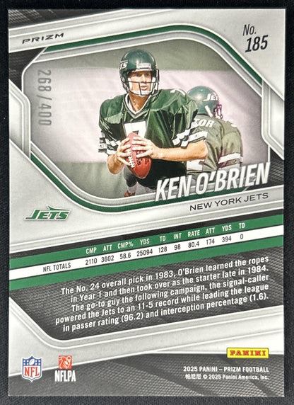 Ken O'Brien 2025 Panini Prizm Pandora /400 Jets Back
