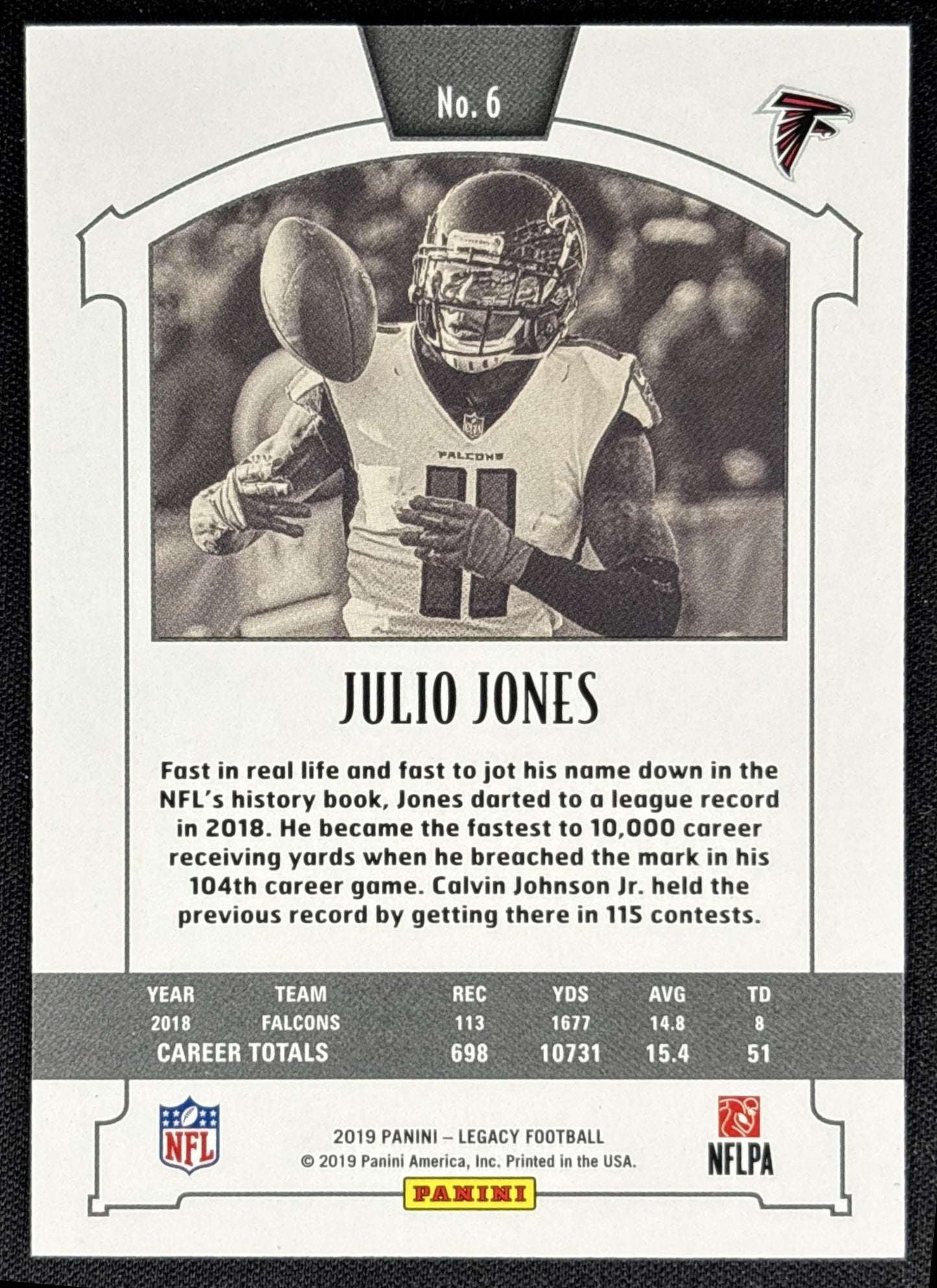 Julio Jones 2019 Panini Legacy Orange /199 Falcons