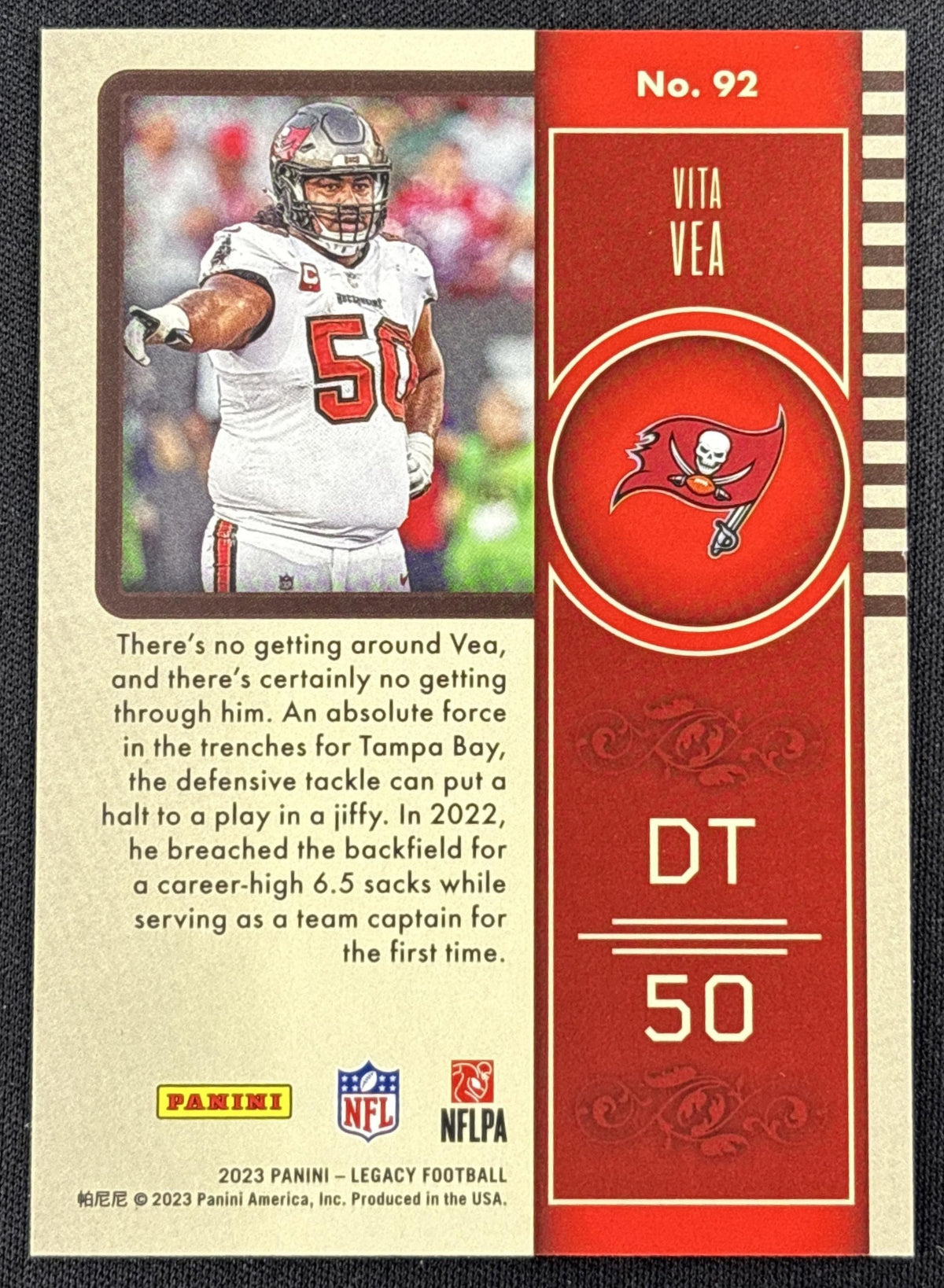 Vita Vea 2023 Panini Legacy Red /299 Buccaneers