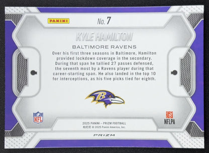 Kyle Hamilton 2025 Panini Prizm Lockdown No Huddle Ravens Baltimore Ravens