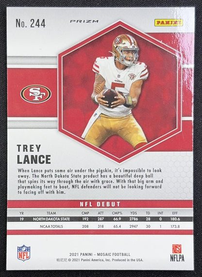 Trey Lance 2021 Panini Mosaic Prizm 49ers
