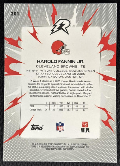 Harold Fannin Jr. 2025 Topps Resurgence Browns back