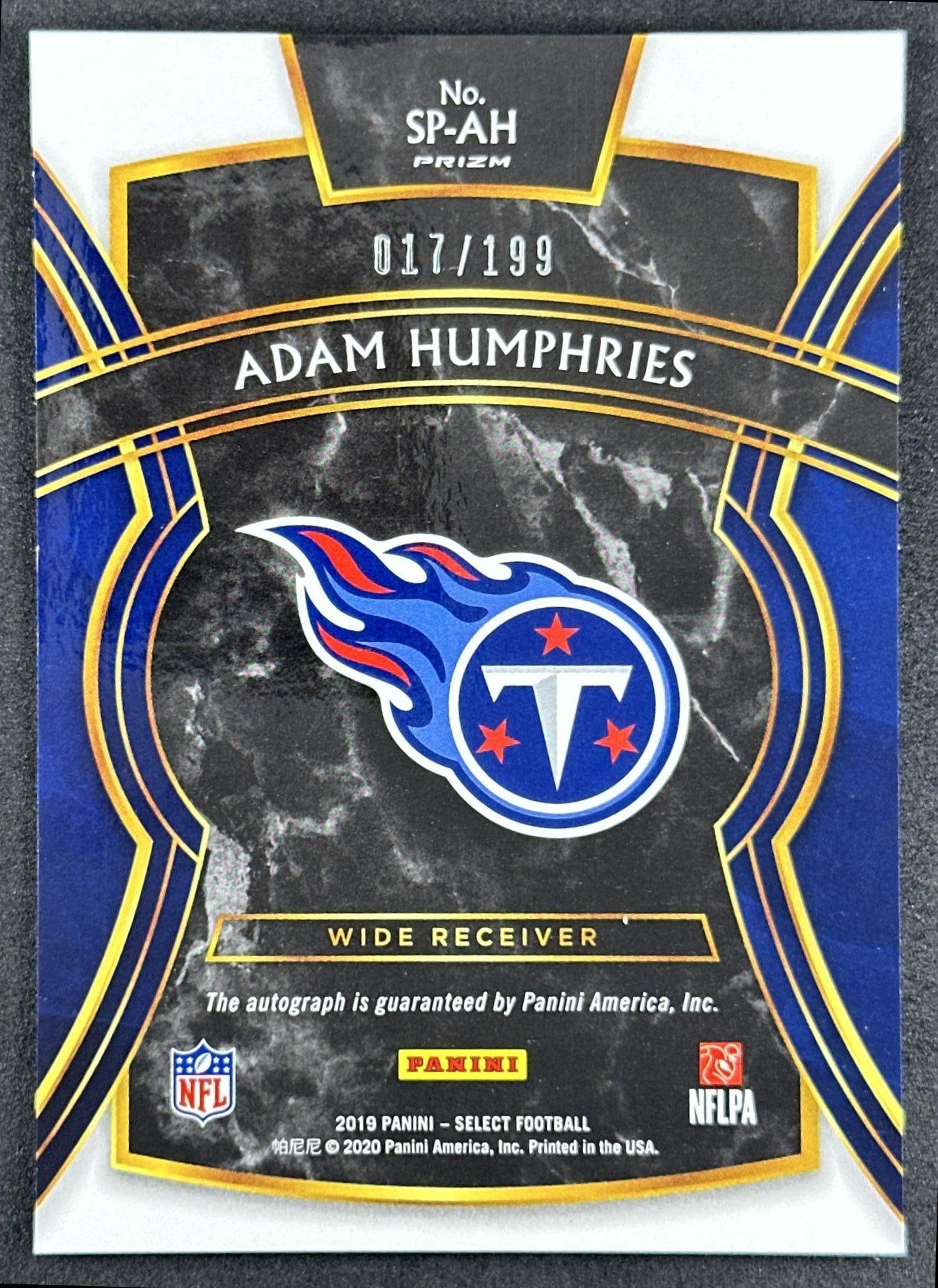 Austin Hooper 2020 Panini Select Signatures Prizm /199 Browns