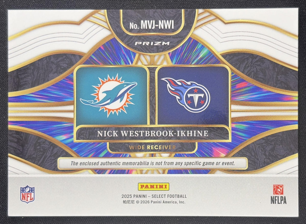Nick Westbrook-Ikhine 2025 Panini Select Multiverse Jerseys Red Prizm Dolphins Titans