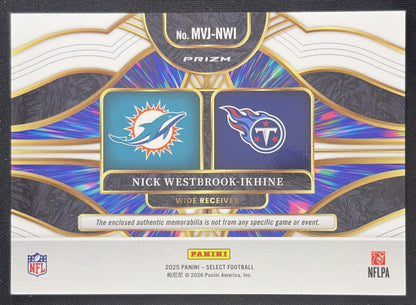 Nick Westbrook-Ikhine 2025 Panini Select Multiverse Jerseys Red Prizm Dolphins Titans
