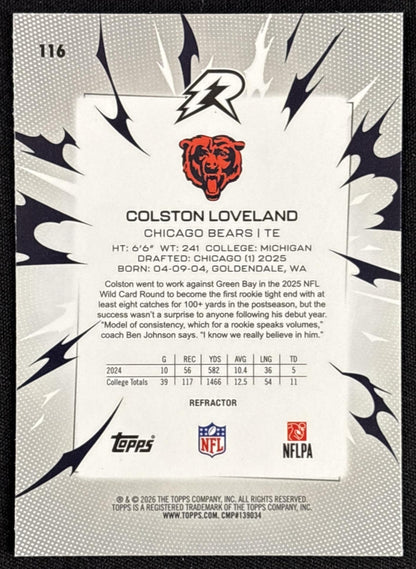 Colston Loveland 2025 Topps Resurgence Refractor Bears