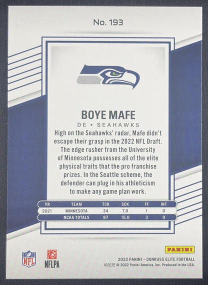 Boye Mafe 2022 Panini Donruss Elite Red /399 Seahawks