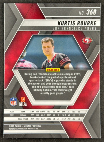 Kurtis Rourke 2025 Mosaic Rookies 49ers Sports Trading Card