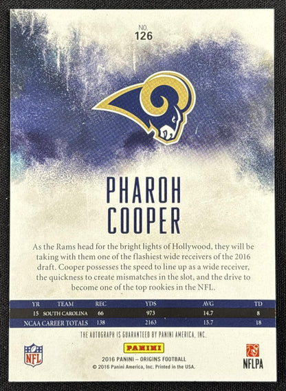 Pharoh Cooper 2016 Panini Origins Auto Rookie Los Angeles Rams