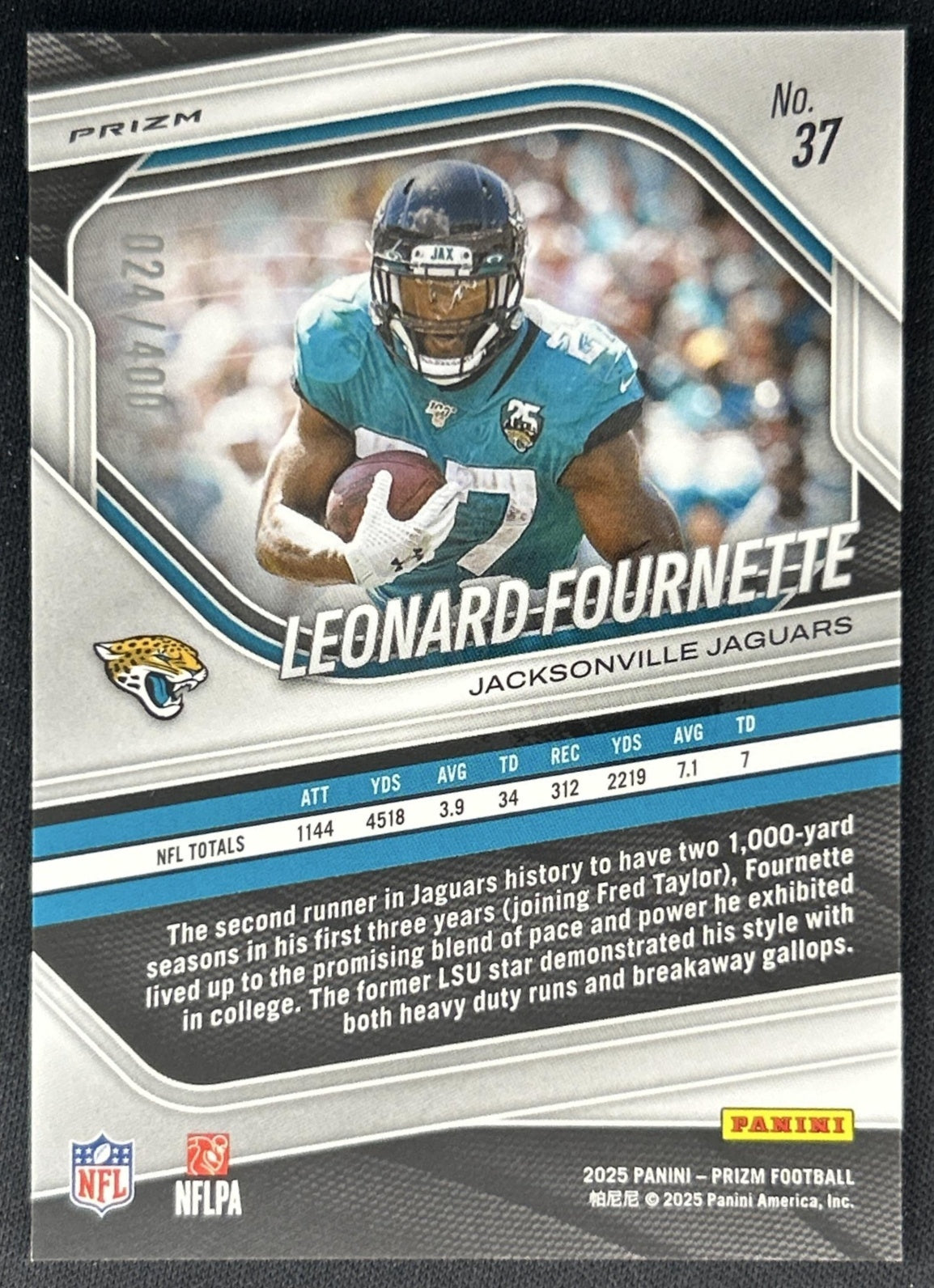 Leonard Fournette 2025 Panini Prizm Pandora /400 Jaguars