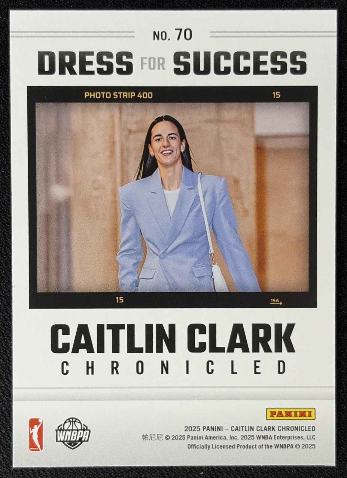 Caitlin Clark 2025 Panini Chronicled Dress For Success Fever 70 Sports Trading Card