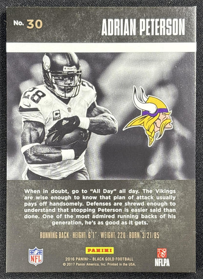 Adrian Peterson 2016 Panini Black Gold White /100 Vikings
