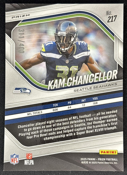 Kam Chancellor 2025 Panini Prizm Pandora /400 Seahawks back