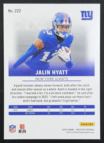 Jalin Hyatt 2024 Panini Prestige Red Premium Xtra Points /399 Giants