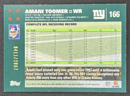 Amani Toomer 2007 Topps Copper /2007 Giants