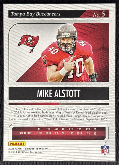 Mike Alstott 2025 Panini Silhouette Purple /125 Buccaneers back