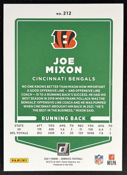 Joe Mixon 2021 Panini Donruss Press Proof Premium Bengals