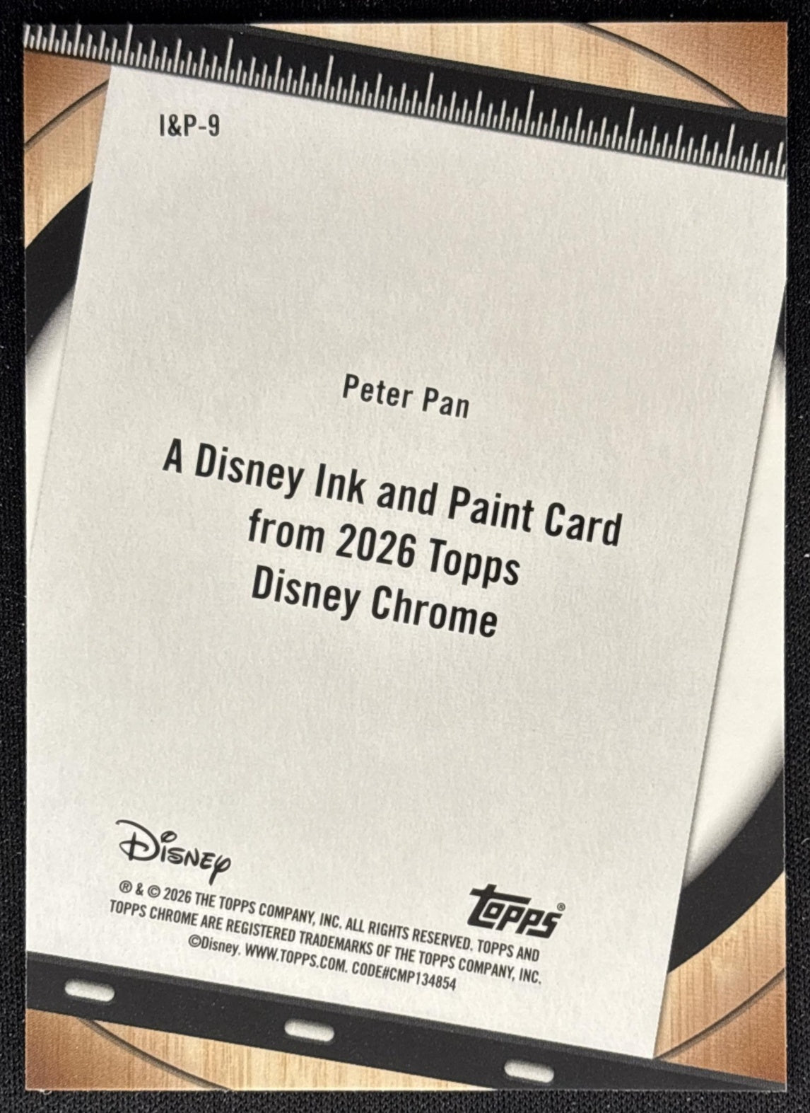 Peter Pan 2026 Topps Chrome Disney Ink & Paint back