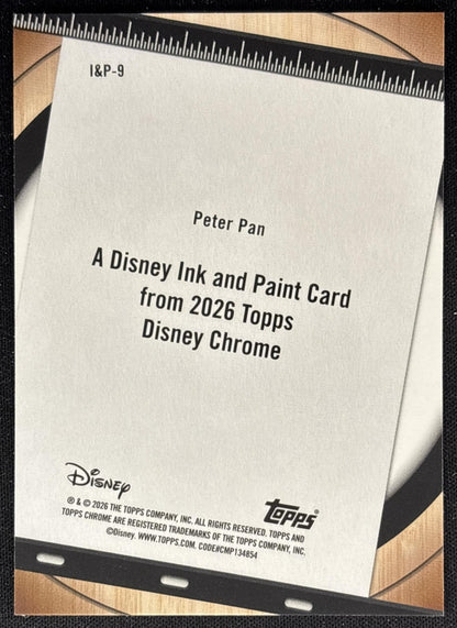 Peter Pan 2026 Topps Chrome Disney Ink & Paint back