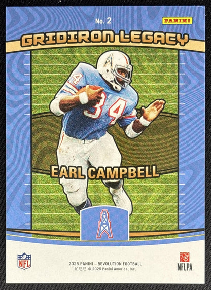 Earl Campbell 2025 Panini Revolution Gridiron Legacy Titans Oilers Sports Trading Cards