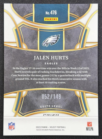 Jalen Hurts 2023 Panini Select Tri Color Prizms /149 Eagles Philadelphia Eagles