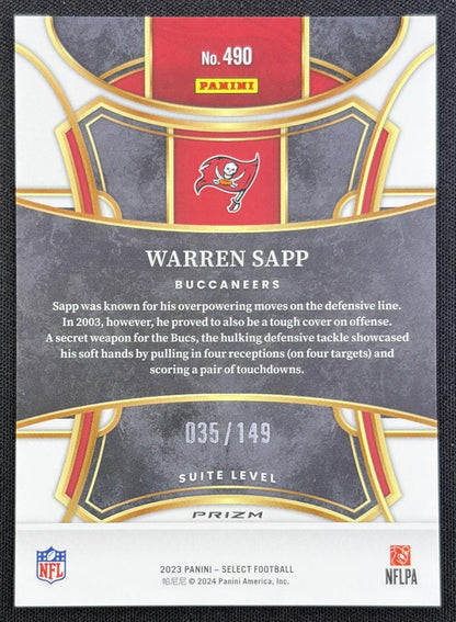 Warren Sapp 2023 Panini Select Tri Color Prizms /149 Buccaneers