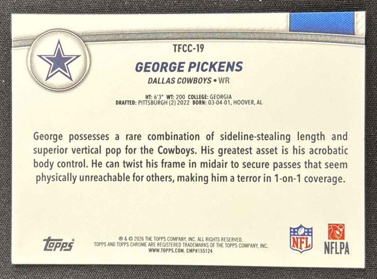 George Pickens 2026 Topps The Collection Chrome Cowboys