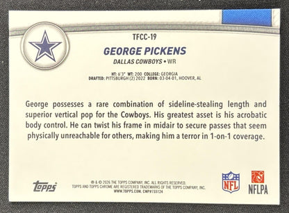 George Pickens 2026 Topps The Collection Chrome Cowboys