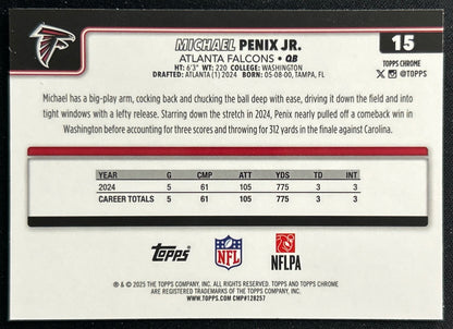 Michael Penix Jr. 2025 Topps Chrome Falcons Sports Trading Cards