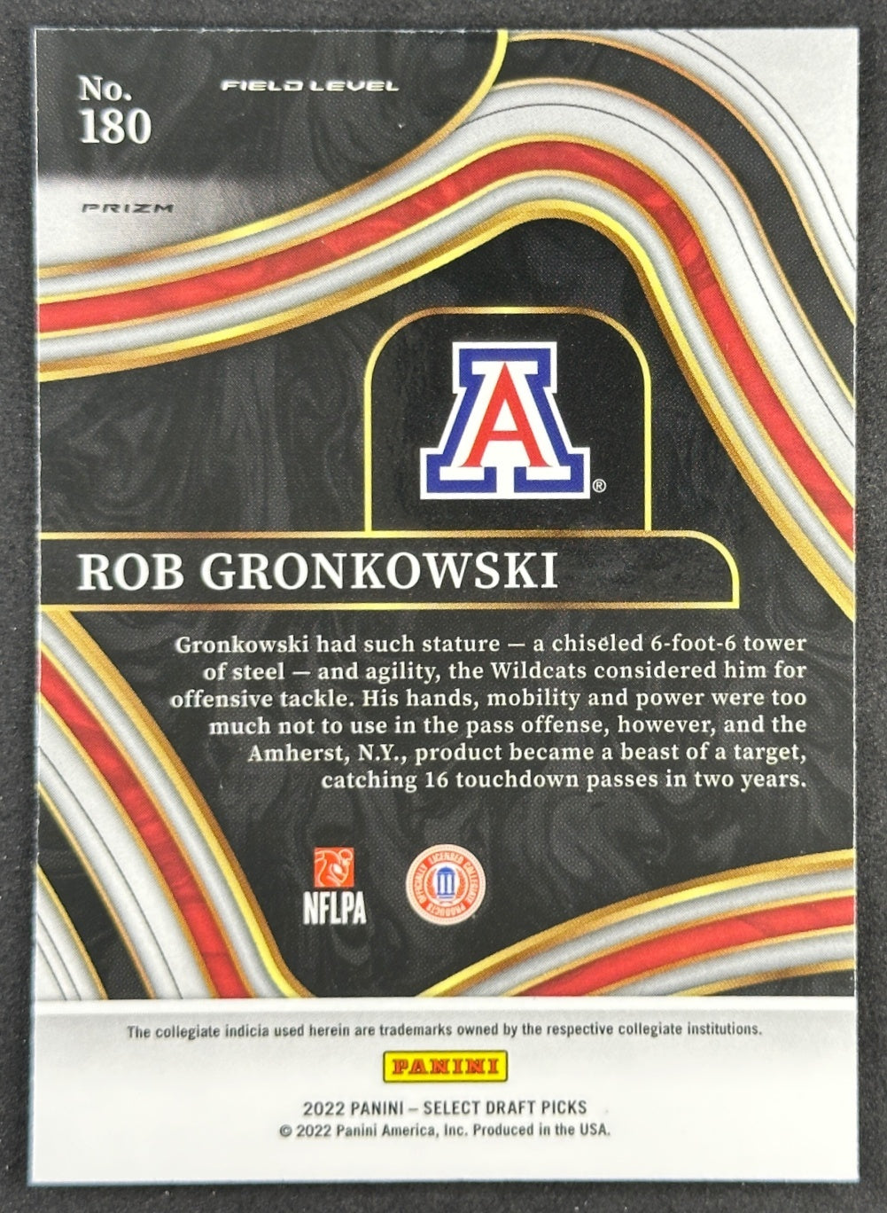 Rob Gronkowski 2022 Select Draft Picks Red Lazer Prizm Wildcats Patriots