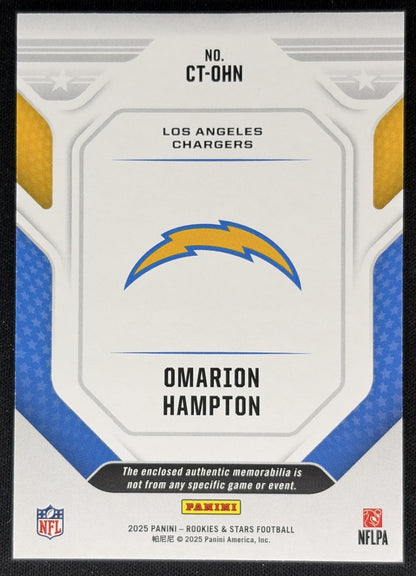 Omarion Hampton 2025 Panini Rookies & Stars Cross Training Chargers Sports Trading Cards