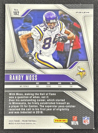 Randy Moss 2024 Panini Prizm Green Vikings