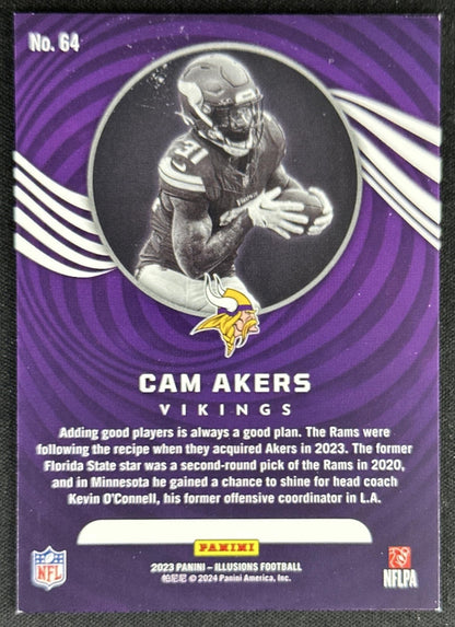 Cam Akers 2023 Panini Illusions Black Ice Trophy Collection /99 Vikings