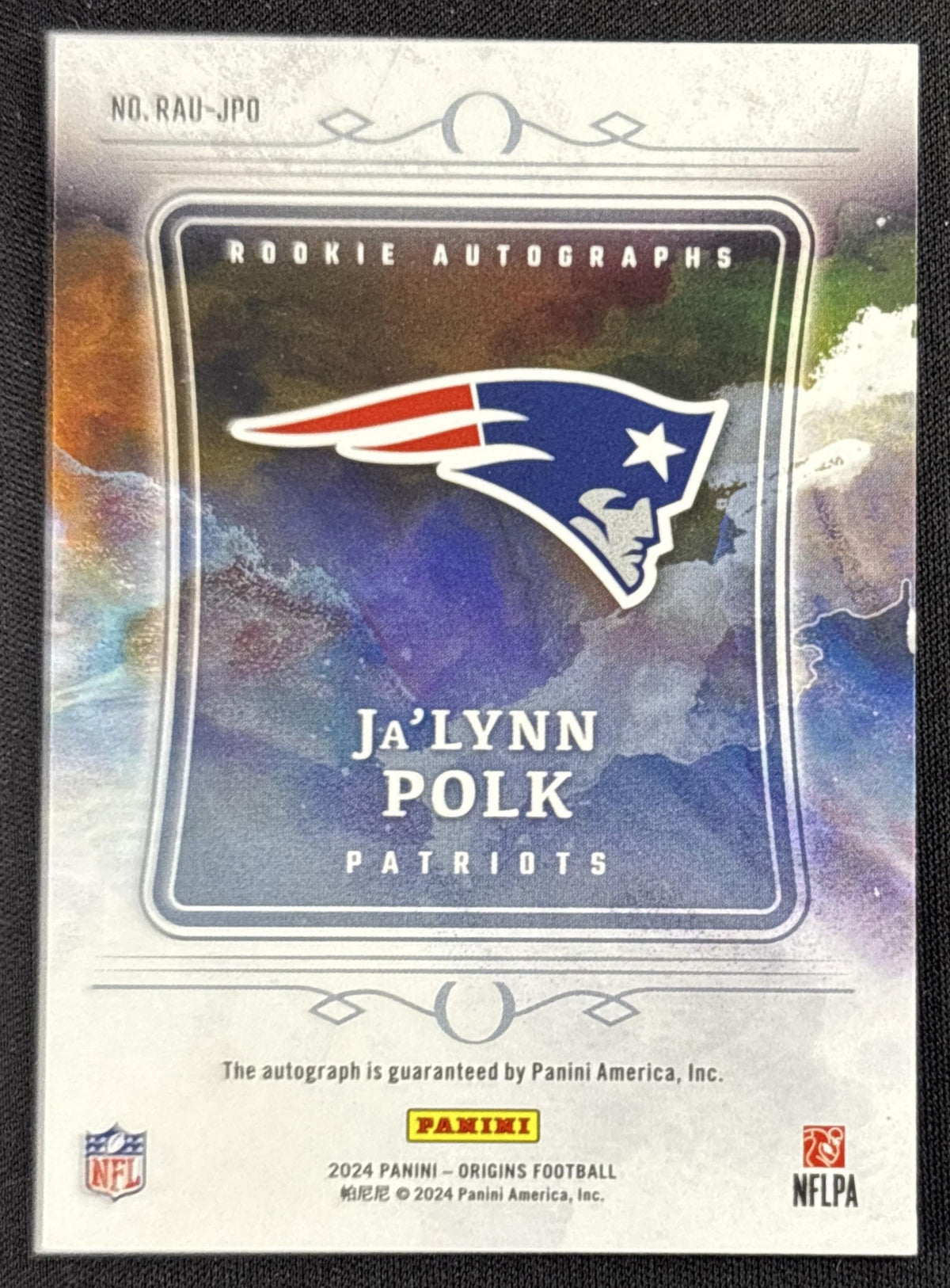 Ja'Lynn Polk 2024 Panini Origins Rookie Auto Patriots
