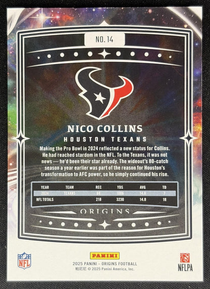 Nico Collins 2025 Panini Origins Purple /17 Texans back
