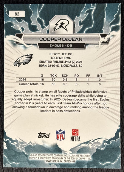 Cooper DeJean 2025 Topps Resurgence Eagles Philadelphia Eagles back