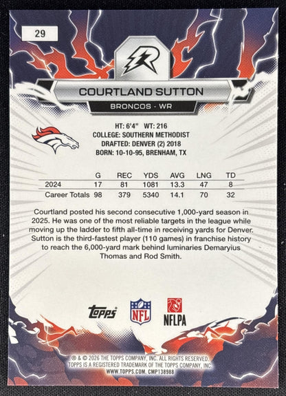 Courtland Sutton 2025 Topps Resurgence Broncos Denver Broncos back