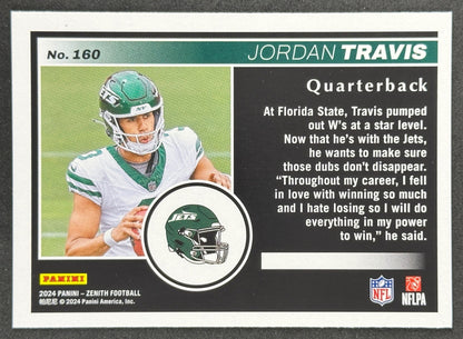 Jordan Travis 2024 Zenith Rookie Jets Sports Trading Card