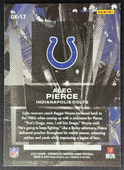 Alec Pierce 2022 Panini Chronicles Gridiron Kings Colts back
