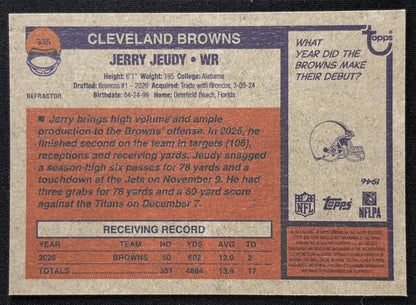 Jerry Jeudy 2026 Topps Heritage Chrome Refractor Browns