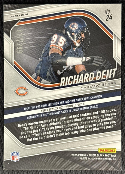 Richard Dent 2025 Panini Prizm Black Red /299 Bears Sports Trading Cards
