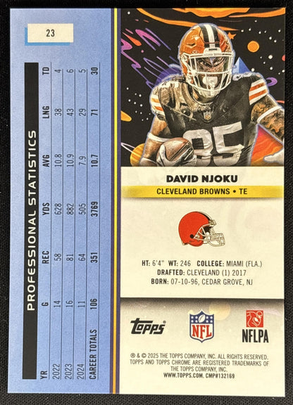 David Njoku 2025 Topps Cosmic Chrome Lunar Eclipse Refractor /10 Browns