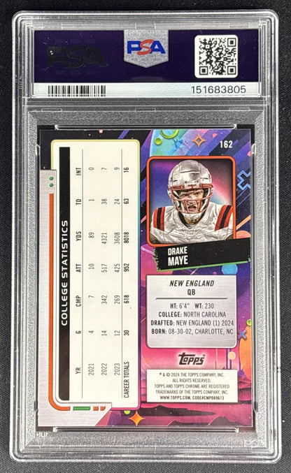 Drake Maye 2024 Topps Cosmic Chrome PSA 9 Patriots 151683805 back