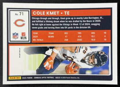 Cole Kmet 2025 Panini Donruss Optic Stars Prizm Bears Football