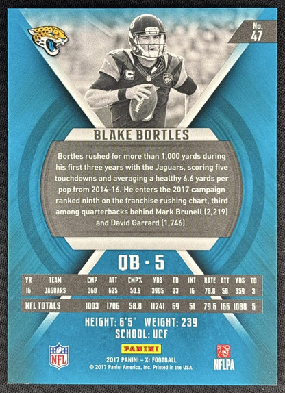 Blake Bortles 2018 Panini XR Red /299 Jaguars back