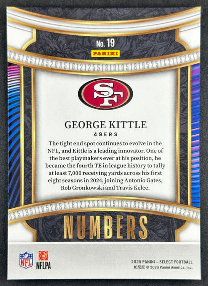 George Kittle Select Numbers San Francisco 49ers Sports Trading Cards