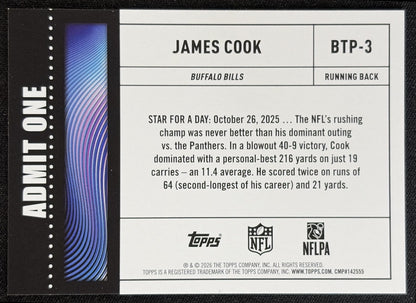 James Cook 2026 Topps Big Ticket Players Bills back