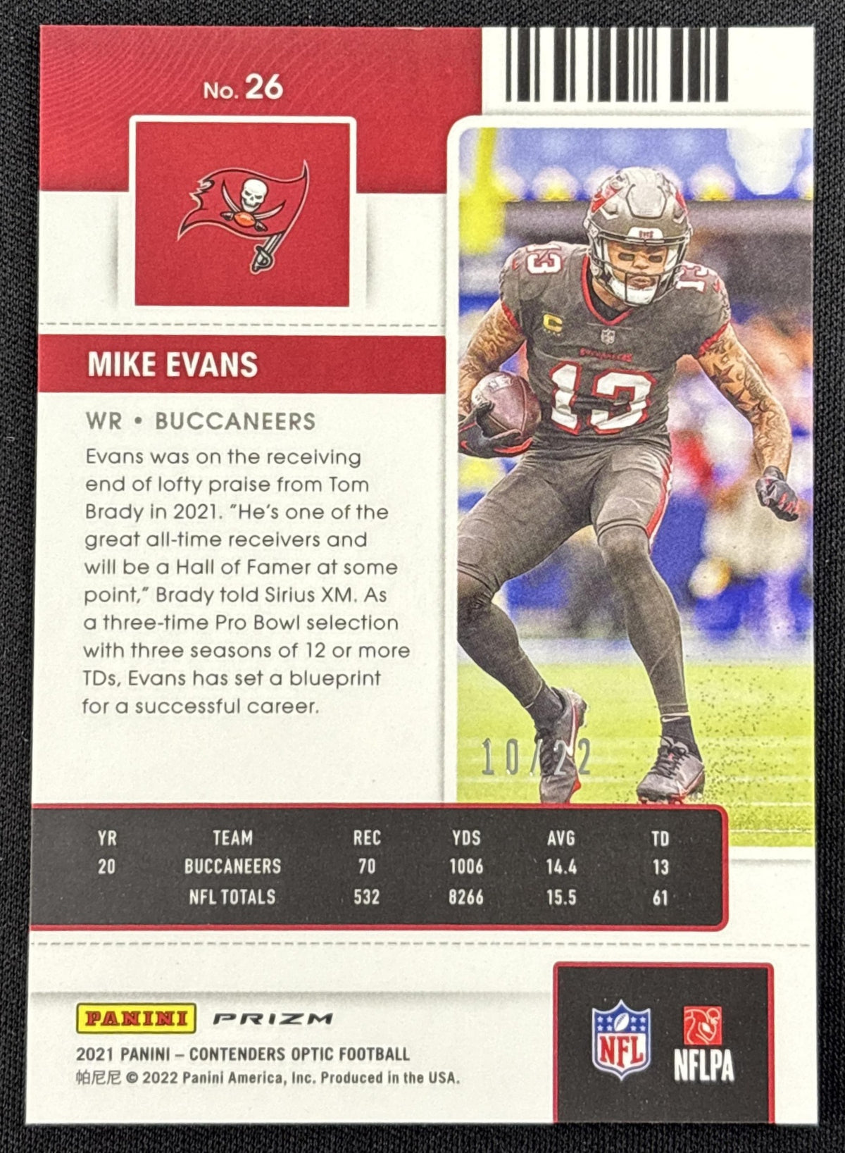 Mike Evans 2021 Panini Contenders Optic Cracked Ice /22 Buccaneers