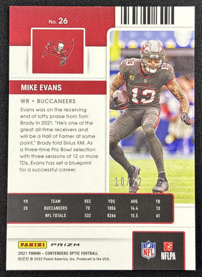 Mike Evans 2021 Panini Contenders Optic Cracked Ice /22 Buccaneers
