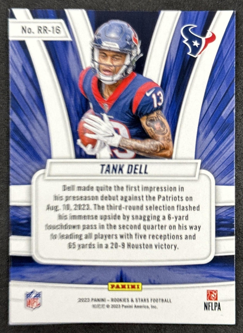 Tank Dell 2023 Panini Rookies & Stars Rookie Rush Texans back
